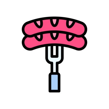 4 Temmuz Birleşik Devletler sosisli sandviçi. Çatal vektörlü, düzenlenebilir felçli.