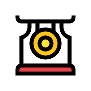 Çin 'de yeni yıl gongu düzenlenebilir vuruşlu vektör ile ilgilidir.