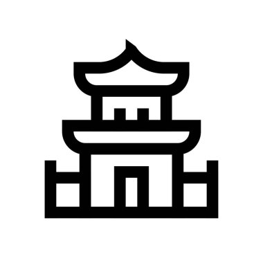 Çin Yeni Yıl Tapınağı. Kapısı çizgi tarzında.