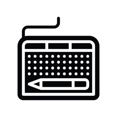 Katı tasarımda sanat ve zanaat ilişkili wacom ve kalem vektörü