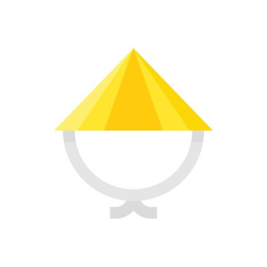 Düz dizaynlı Çin Yeni Yılı bambu şapka vektörü