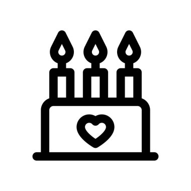 Kandildeki sevgililer günü aşkı ve romantik kalp çizgisel tarzda vektördür.