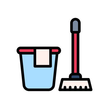 Akşam yemeği pazarı veya çevrimiçi alışverişle ilgili temizlik sepeti ve düzenlenebilir felçli kumaş vektörü ile fırça