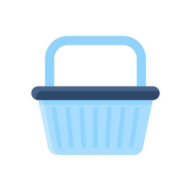 Sepet simgesi, süpermarket konsepti, vektör illüstrasyonu