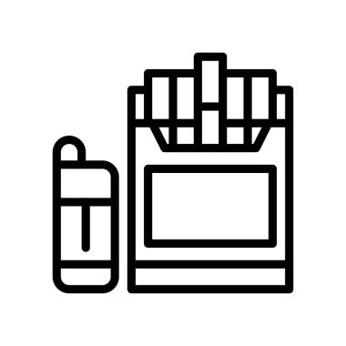 sigara ikonu, süpermarket konsepti, vektör illüstrasyonu 