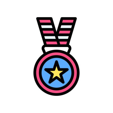 4 Temmuz Birleşik Devlet Madalyası Strip ve düzenlenebilir felçli yıldız vektörleriyle