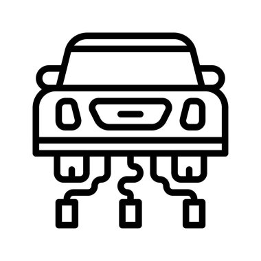 düğün ve aşkla ilgili dekoratif düğün arabası vektörü çizgisel tarzda