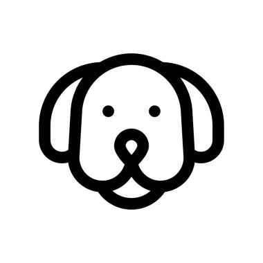 Çin 'de yeni yıla ilişkin köpek yüz vektörü doğrusal stilde