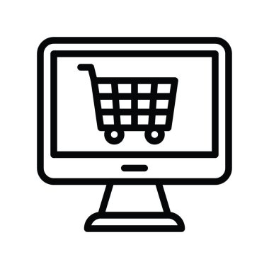 bilgisayar ve alışveriş tramvayı vektörü doğrusal biçiminde