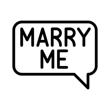 düğün ve aşkla ilgili yazı doğrusal biçiminde ileti açılır vektörü üzerine