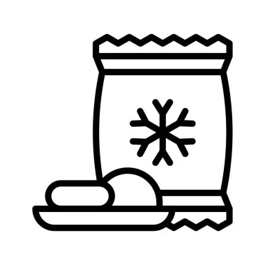 Dondurulmuş gıda ikonu, süpermarket konsepti, vektör illüstrasyonu 
