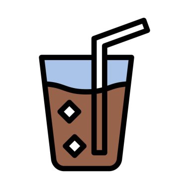 Doğum günü ya da yeni doğan bebeğin soğuk içeceği ile ilgili boru ve buz küpleri vektörleri düzenlenebilir felçli