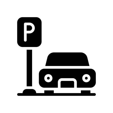 park simgesi, süpermarket konsepti, vektör illüstrasyonu