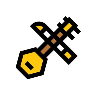 Çin Yeni Yılı 'na bağlı Yueqin, düzenlenebilir vuruşlu sopa vektörü.