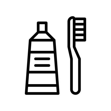 Diş makarna ikonu, süpermarket konsepti, vektör illüstrasyonu 