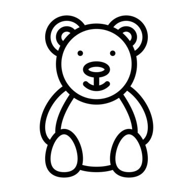 Doğum günü ya da yeni doğan bebek bağlantılı oyuncak ayı hediye vektörleri için çizgisel tarzda