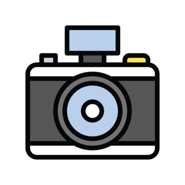 Sanat ve zanaat bağlantılı kamera vektörü doldurulmuş veya düzenlenebilir vuruş tasarımı