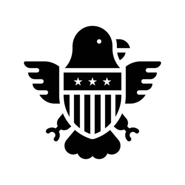 4 Temmuz Birleşik Devletler bayrak stili yıldızlı kartal kuşları ve katı tasarım vektörleri