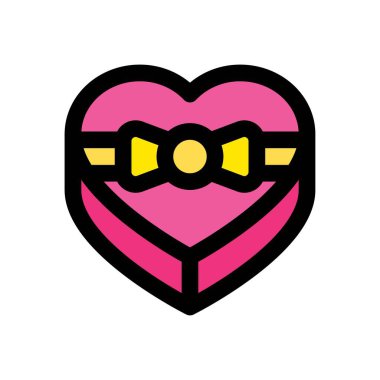 Sevgililer günü aşkı ve romantik kalp şeklinde düzenlenebilir felçli hediye kutusu vektörü