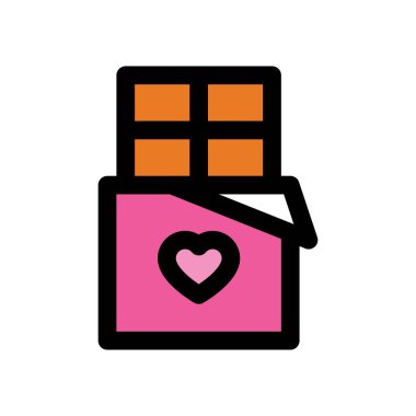 Sevgililer günü aşkı ve romantik kalbi düzenlenebilir felçli çikolata vektöründe.