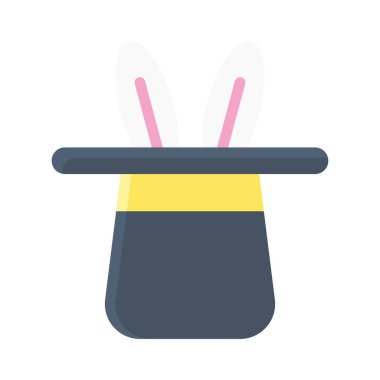 Doğum günü ya da yeni doğan bebek şapkalı tavşan kulaklı vektörler düz stil