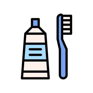 Akşam yemeği pazarı veya çevrimiçi alışverişle ilgili diş macunu veya fırça vektörlü düzenlenebilir felçli tüp