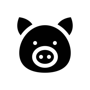 Çin 'e özgü yeni yıl domuz yüz vektörü katı tasarım