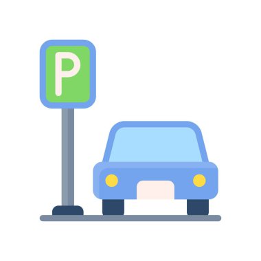park simgesi, süpermarket konsepti, vektör illüstrasyonu 
