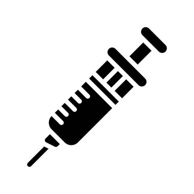 Katı tasarım içinde laboratuar ikonu ile ilgili laboratuvar enjeksiyonu veya şırınga vektörü