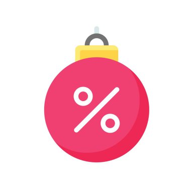 Düz dizaynlı dekoratif top ve indirimli etiket vektörü