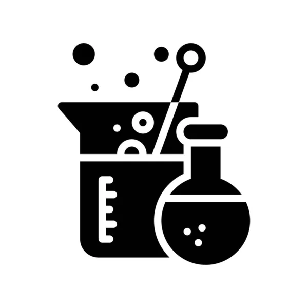 Laboratoriumpictogram Gerelateerde Laboratoriumkolf Met Bekervector Vast Ontwerp — Stockvector