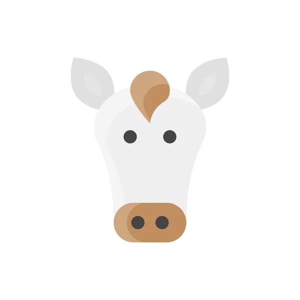 Chinees Nieuwjaar Gerelateerde Paardengezicht Met Haar Vector Plat Ontwerp — Stockvector
