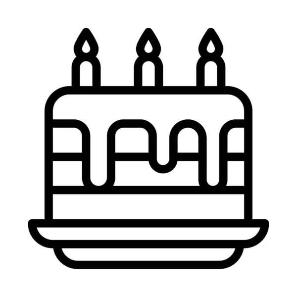 Anniversaire Nouveau Anniversaire Lié Gâteau Sucré Délicieux Avec Bougie Vecteurs — Image vectorielle