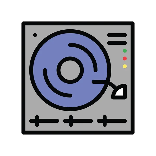 Song Play Disk Gerelateerde Kunst Ambachtelijke Vector Gevulde Stijl — Stockvector