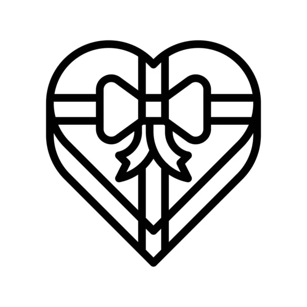 Венчание Любовь Связанные Формой Сердца Подарочная Коробка Луком Вектор Прямом — стоковый вектор