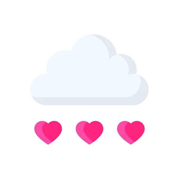 Amor Casamento Corações Relacionados Com Vetor Nuvem Design Plano —  Vetores de Stock