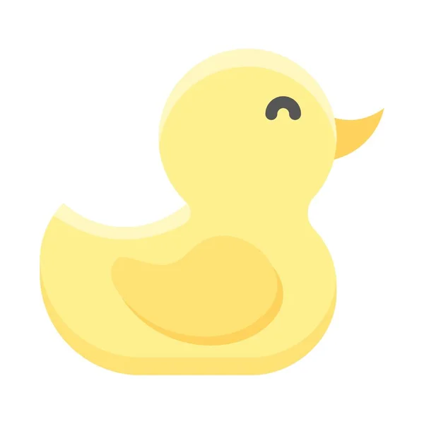 Baby Shower Related Cute Rubber Duck Small Baby Playing Vector — стоковый вектор