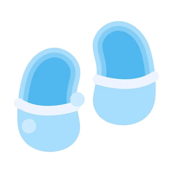 Baby Shower Related Small Baby Shoe Foot Wear Vector Flat — Stock Vector