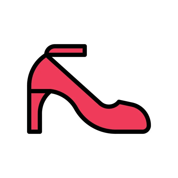 Supper Market Online Shopping Related Female Girl Shoe Sandal Vector — Stock Vector