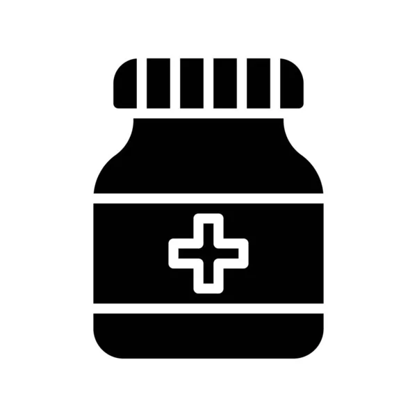Laborsymbol Bezogenes Labor Medican Glas Oder Behälter Mit Zeichen Vektor — Stockvektor