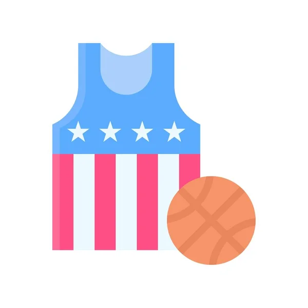 Juli Zusammenhang Mit United States Flagge Stil Basketball Hemd Mit — Stockvektor