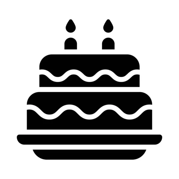 День Рождения Новорожденный Ребенок Связанный День Рождения Сладкий Вкусный Торт — стоковый вектор