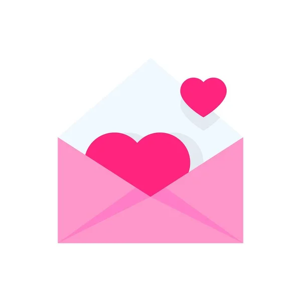 Namorados Relacionados Amor Romance Envelope Com Corações Vetor Design Plano — Vetor de Stock