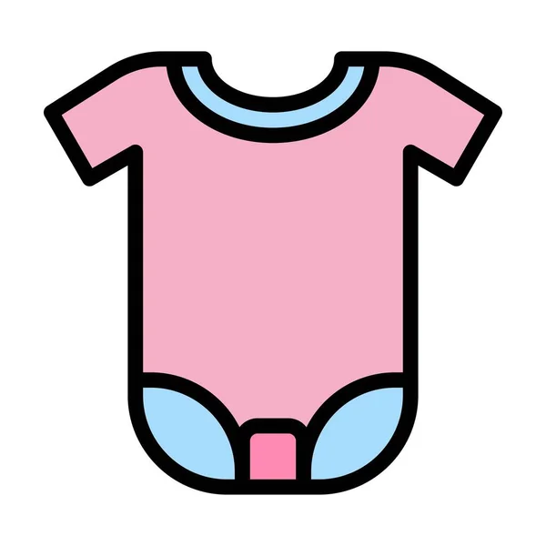 Babydusche Verwandte Kleine Babykleidung Oder Stoffverschleißvektor Mit Editierbarem Schlaganfall — Stockvektor
