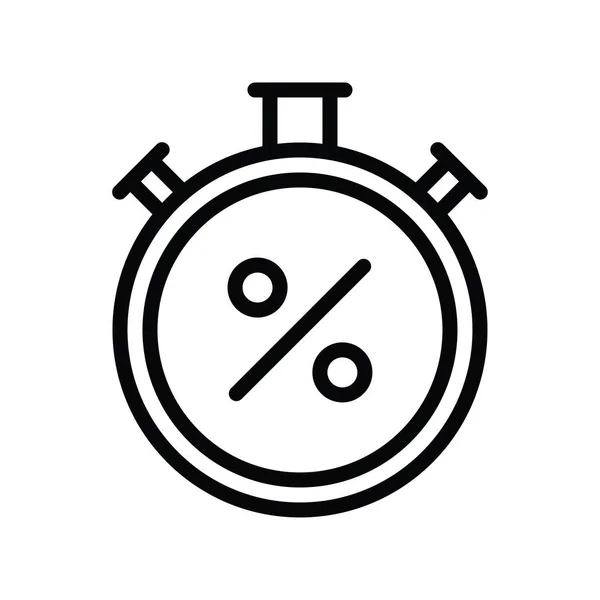 Minuterie Chronomètre Vecteur Tag Discount Dans Style Linéaire — Image vectorielle