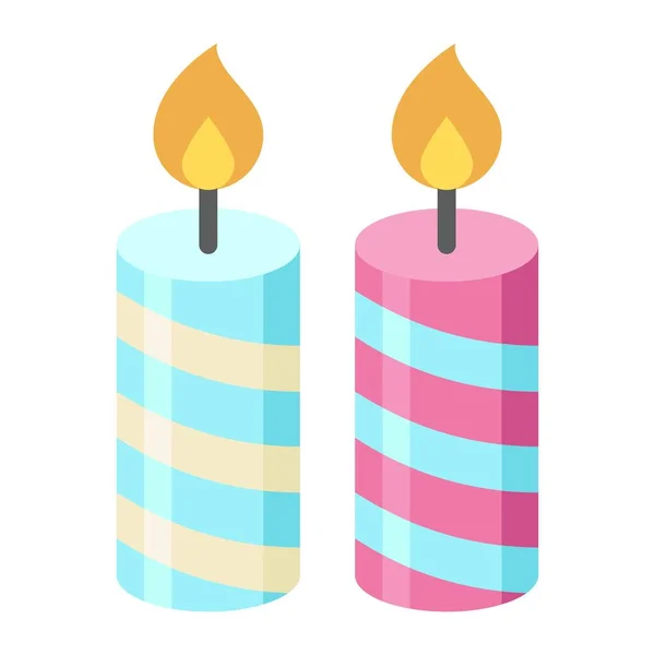 Birthday New Born Baby Related Candle Lights Strips Style Vectors — Stock Vector