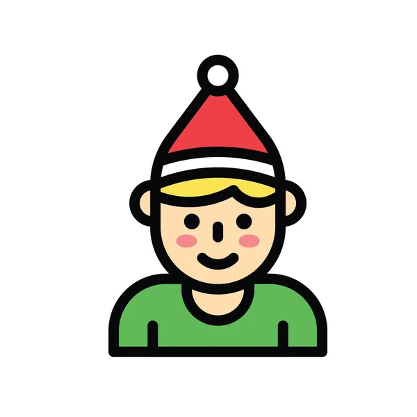 Noël Garçons Mignons Connexes Avec Chapeaux Santa Avatars Avec Des — Image vectorielle