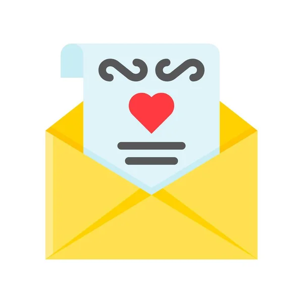 Casamento Amor Cartão Convite Relacionado Vetor Envelope Design Plano — Vetor de Stock