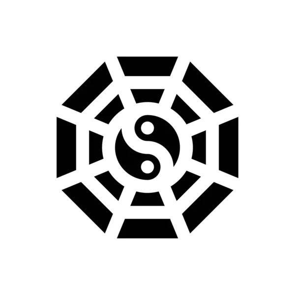 Horoscopul Chinezesc Legat Noul Vector Yin Yang Design Solid — Vector de stoc