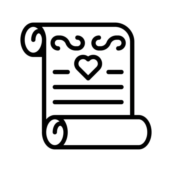 Casamento Amor Cartão Convite Relacionado Vetor Envelope Estilo Linear — Vetor de Stock